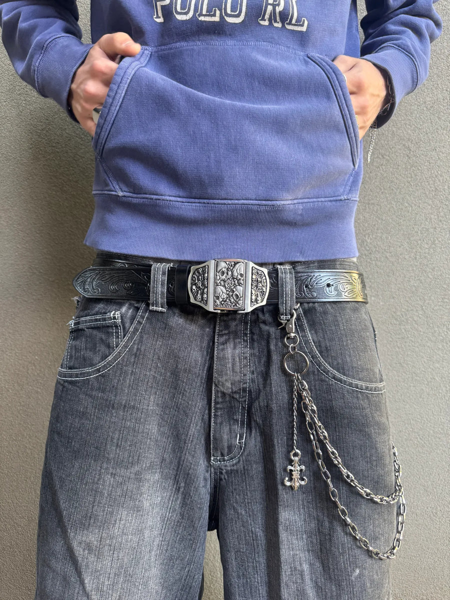 SKULL LIGHTER BELT